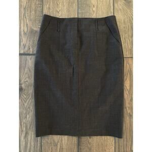 DIKA Brown Lined Wool Blend Straight Pencil Skirt Career Work Casual Wear Size 4